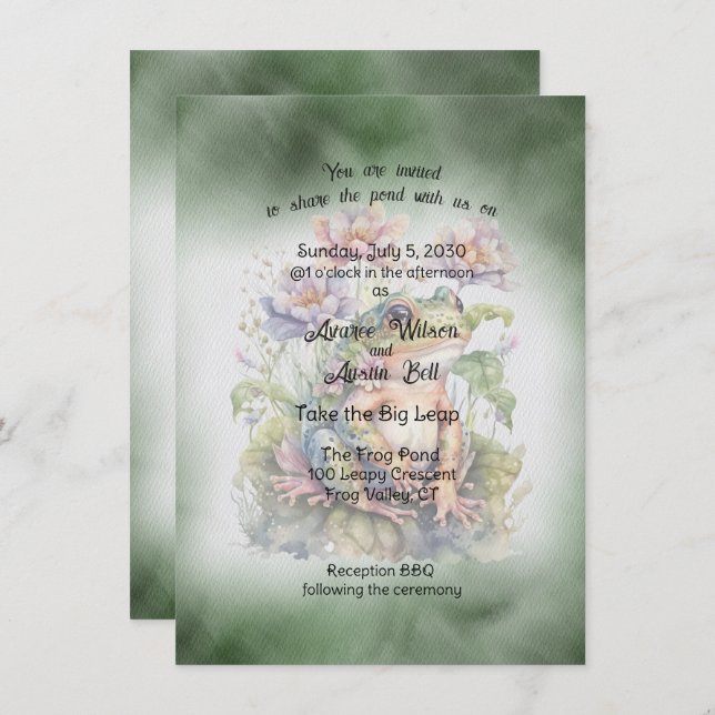Frog Wedding Invitation (Front/Back)