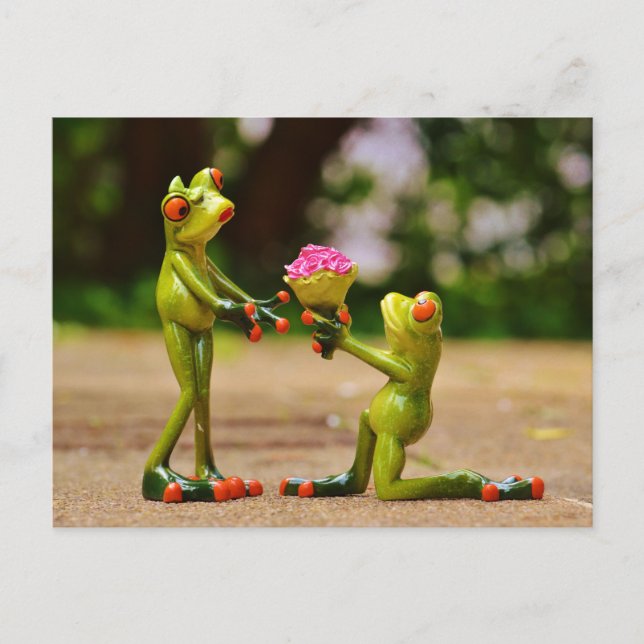 Frog Wedding Proposal Announcement Postcard (Front)