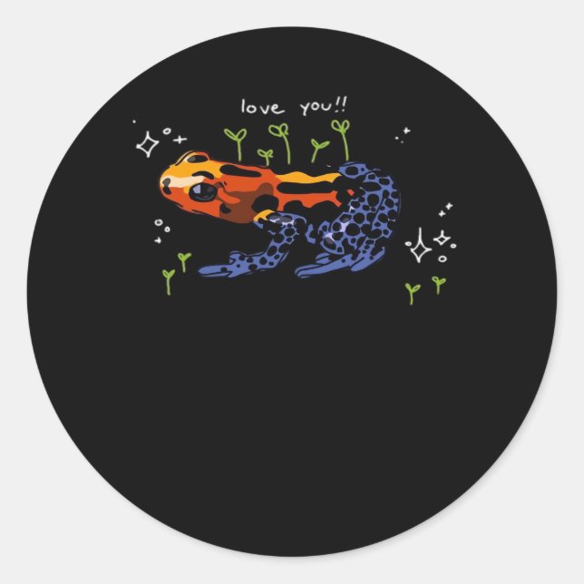 Frog Who Loves You Simple Classic Style Round Sticker (Front)