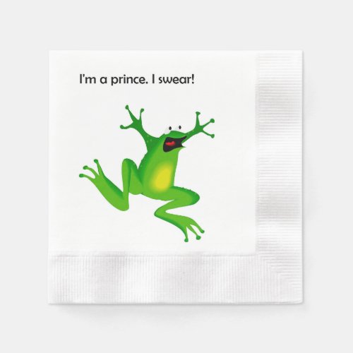 Frog Who Thinks Hes a Prince Funny Cartoon Napkins