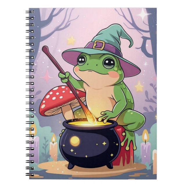 Frog Witch Journal – Kawaii Potion Frog  (Front)