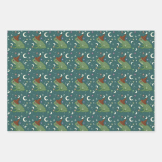 Frog witch Wrapping Paper Sheets