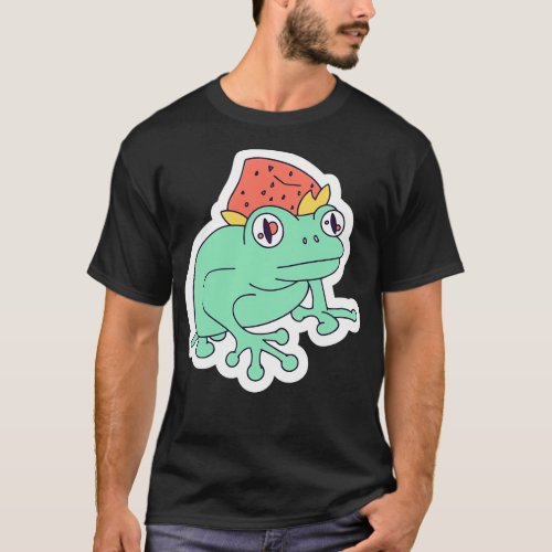 Frog with a strawberry hat 6 T_Shirt