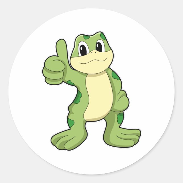 Frog with Approve Classic Round Sticker (Front)