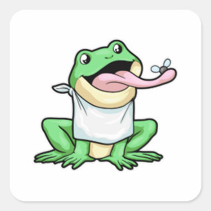 Frog with Beetle Square Sticker