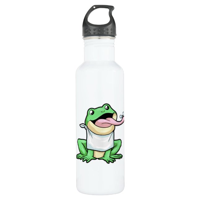 Frog with Beetle Stainless Steel Water Bottle (Front)