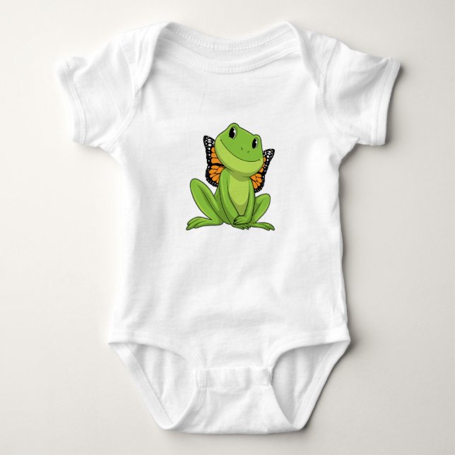 Frog with Butterfly Baby Bodysuit (Front)