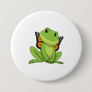 Frog with Butterfly Button