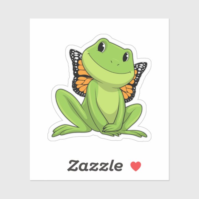 Frog with Butterfly Sticker (Sheet)