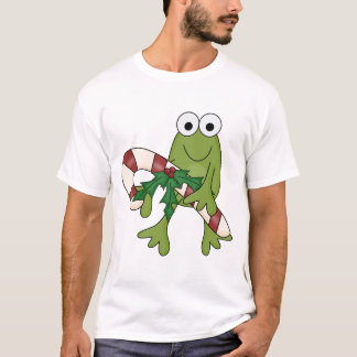 Frog With Candy Canes Tshirts and Gifts