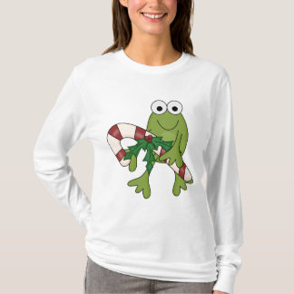 Frog With Candy Canes Tshirts and Gifts