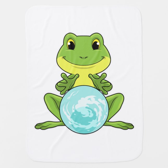 Frog with Crystal ball Baby Blanket (Front)