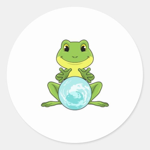 Frog with Crystal ball Classic Round Sticker