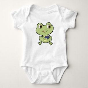 Frog with Cup of Coffee Baby Bodysuit