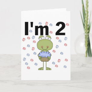 Frog With Cupcake 2nd Birthday Tshirts Card