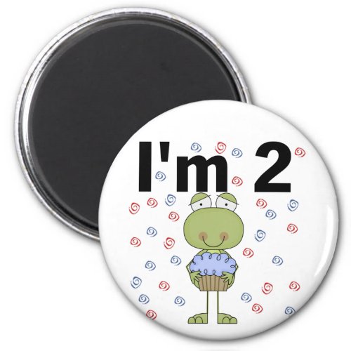 Frog With Cupcake 2nd Birthday Tshirts Magnet