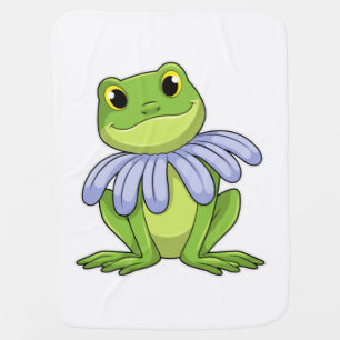 Frog with Daisy Baby Blanket