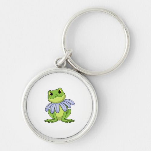 Frog with Daisy Keychain