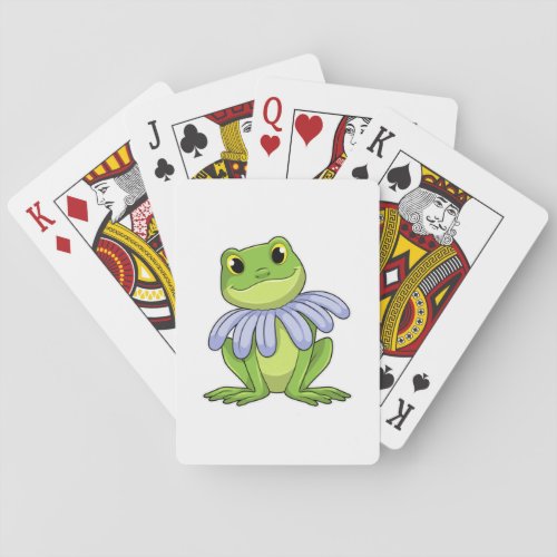 Frog with Daisy Poker Cards