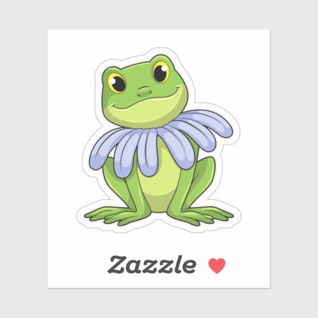 Frog with Daisy Sticker (Sheet)