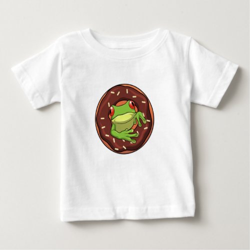 Frog with Donut Baby T_Shirt