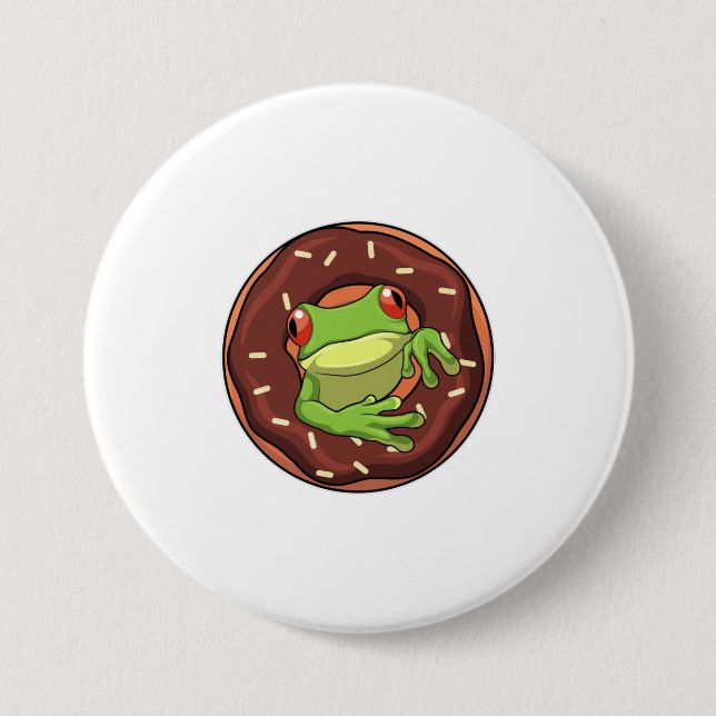 Frog with Donut Button (Front)