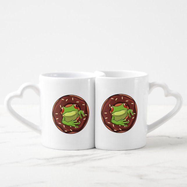 Frog with Donut Coffee Mug Set (Front Nesting)