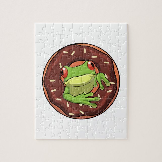 Frog with Donut Jigsaw Puzzle (Vertical)