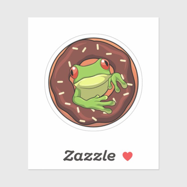 Frog with Donut Sticker (Sheet)