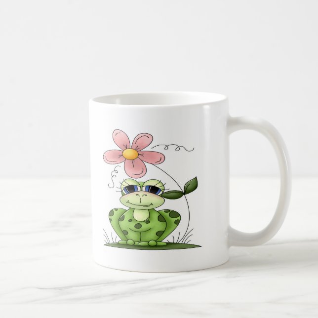 Frog with flower coffee mug (Right)