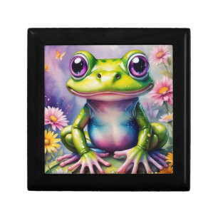 Frog With Flower Digital Art Gift Box