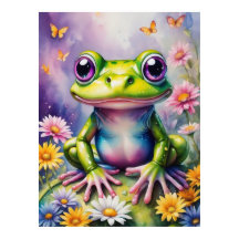 Frog With Flower Digital Art