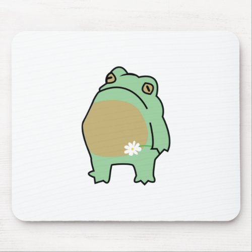 frog with flower mouse pad