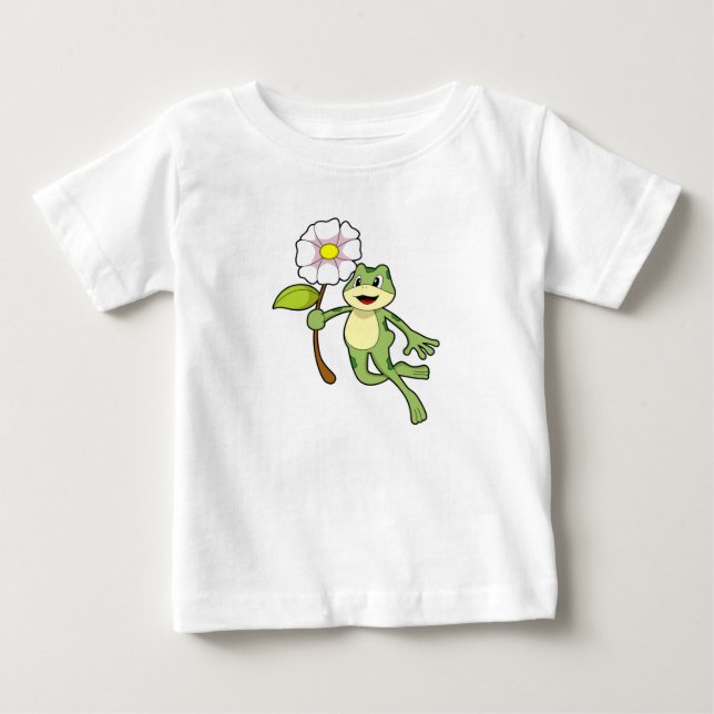 Frog with Flower.PNG Baby T-Shirt (Front)