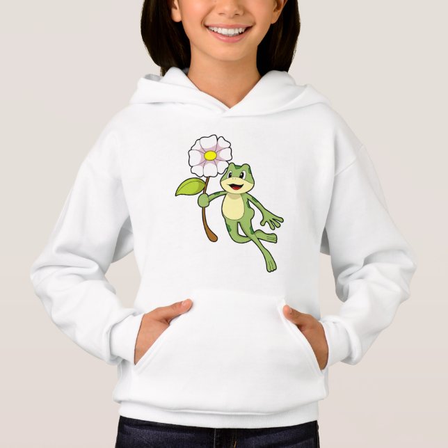 Frog with Flower.PNG Hoodie (Front)