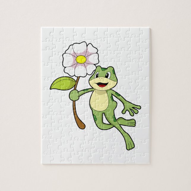 Frog with Flower.PNG Jigsaw Puzzle (Vertical)