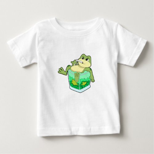 Frog with Glass of Juice Baby T_Shirt