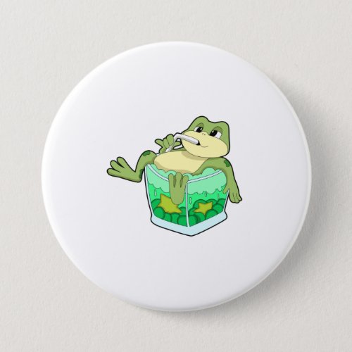 Frog with Glass of Juice Button