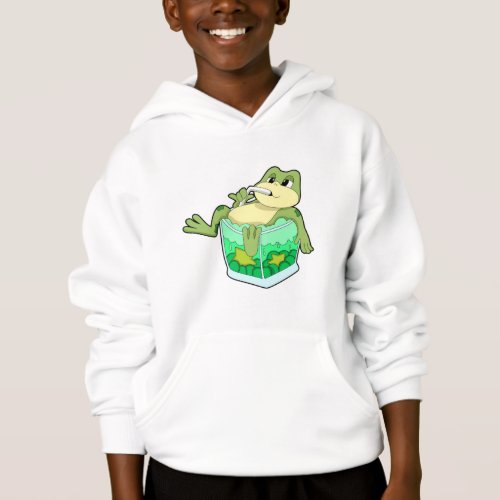 Frog with Glass of Juice Hoodie