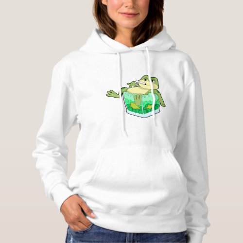 Frog with Glass of Juice Hoodie