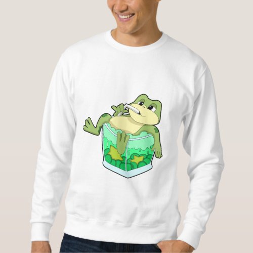 Frog with Glass of Juice Sweatshirt