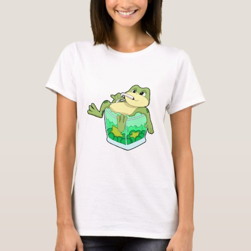 Frog with Glass of Juice T_Shirt