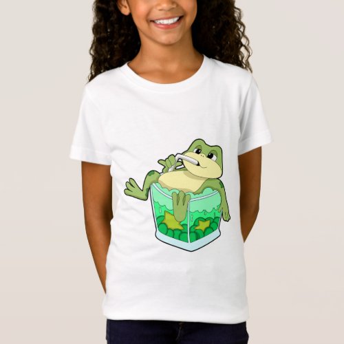 Frog with Glass of Juice T_Shirt