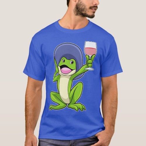 Frog with Glass of Red wine Hat T_Shirt