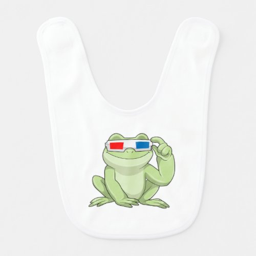 Frog with Glasses Baby Bib
