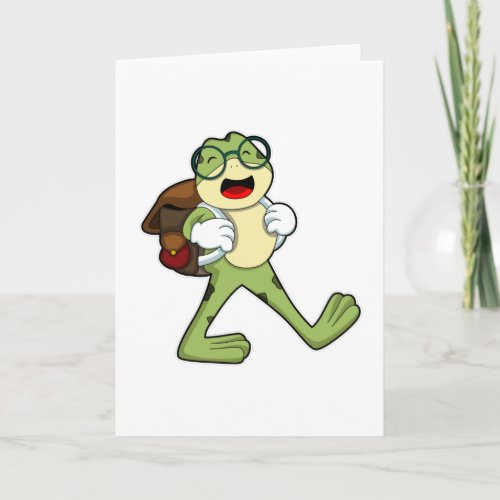 Frog with Glasses  Backpack Card