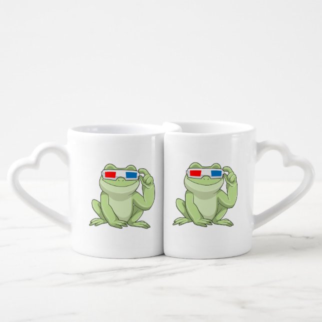 Frog with Glasses Coffee Mug Set (Front Nesting)