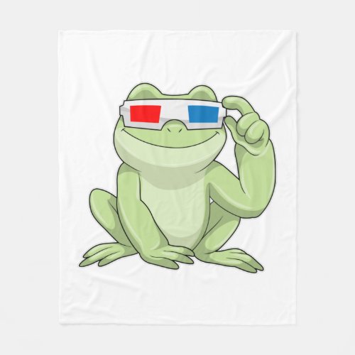 Frog with Glasses Fleece Blanket