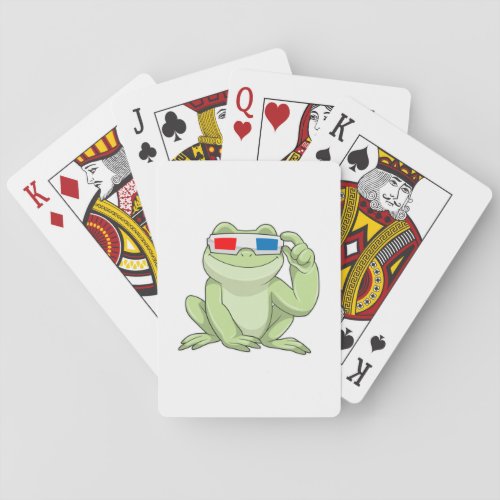 Frog with Glasses Playing Cards