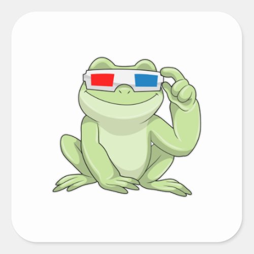 Frog with Glasses Square Sticker